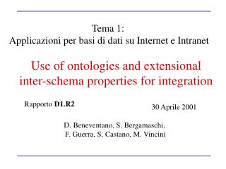 Tema 1: Applicazioni per basi di dati su Internet e Intranet