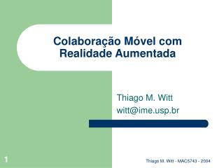 Colaboração Móvel com Realidade Aumentada