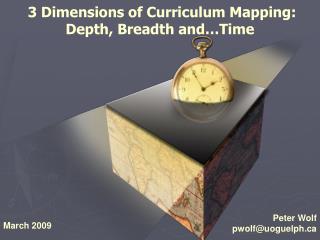 3 Dimensions of Curriculum Mapping: Depth, Breadth and…Time