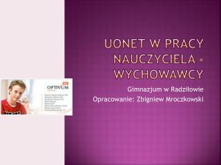 UONET w pracy nauczyciela - wychowawcy