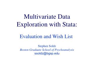 Multivariate Data Exploration with Stata: