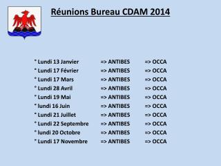 Réunions Bureau CDAM 2014
