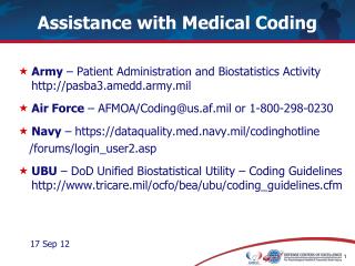 Assistance with Medical Coding