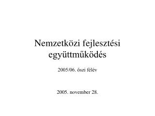 Nemzetközi fejlesztési együttműködés