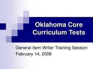 Oklahoma Core Curriculum Tests