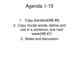 Agenda 1-15
