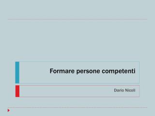 Formare persone competenti