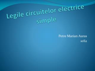 Legile circuitelor electrice simple