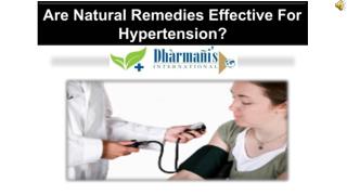 Are Natural Remedies Effective For Hypertension?
