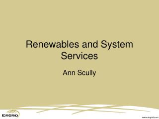 Renewables and System Services