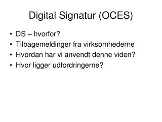 Digital Signatur (OCES)