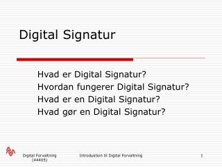 Digital Signatur