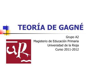 TEORÍA DE GAGNÉ