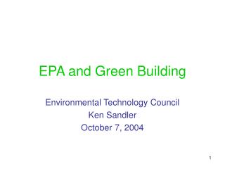 EPA and Green Building