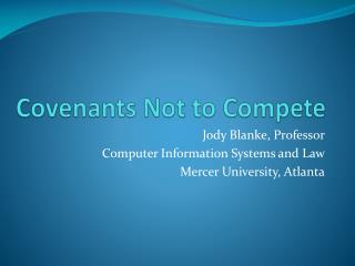 Covenants Not to Compete