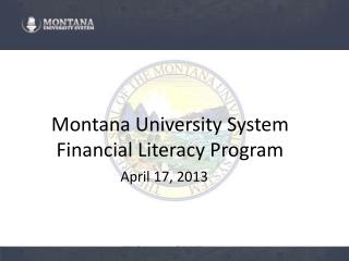 Montana University System Financial Literacy Program