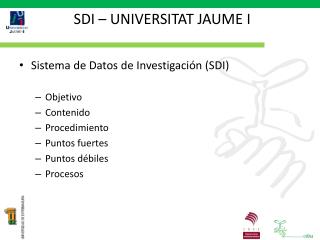 SDI – UNIVERSITAT JAUME I