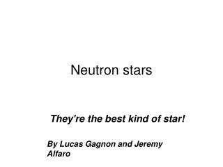 Neutron stars