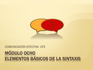 Módulo ocho elementos básicos de la sintaxis