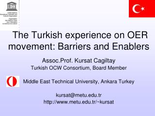 The Turkish experience on OER movement: Barriers and Enablers