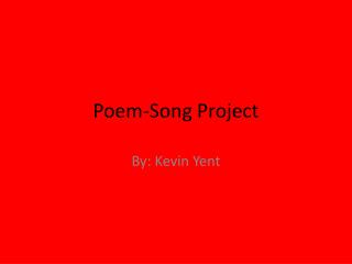 Poem-Song Project