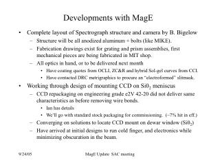 Developments with MagE