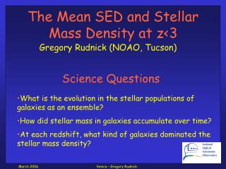 The Mean SED and Stellar Mass Density at z&lt;3