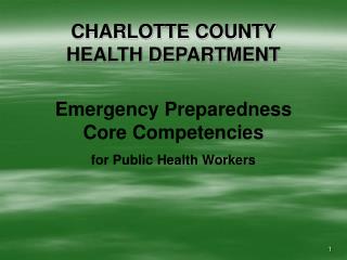 CHARLOTTE COUNTY HEALTH DEPARTMENT