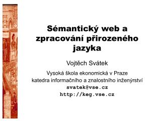 Sémantický web a zpracování přirozeného jazyka