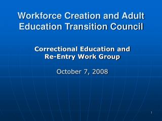 Workforce Creation and Adult Education Transition Council