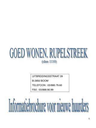 Informatiebrochure voor nieuwe huurders