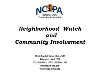 Neighborhood Watch and Community Involvement