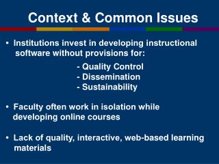 Context &amp; Common Issues