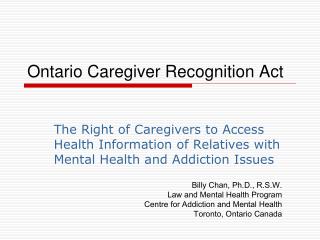 Ontario Caregiver Recognition Act