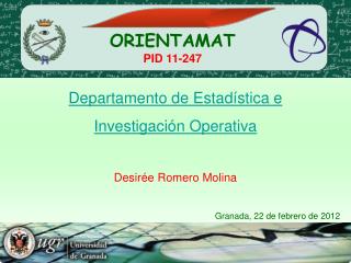 Departamento de Estadística e Investigación Operativa Desirée Romero Molina