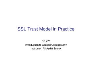 SSL Trust Model in Practice