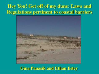 Hey You! Get off of my dune: Laws and Regulations pertinent to coastal barriers
