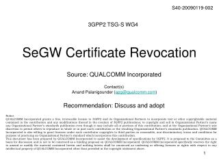 SeGW Certificate Revocation