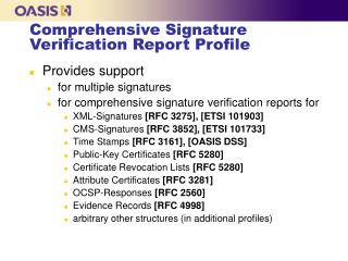 Comprehensive Signature Verification Report Profile