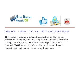 EndesaS.A. - Power Plants And SWOT Analysis2014 Update