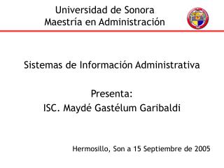 Universidad de Sonora Maestría en Administración