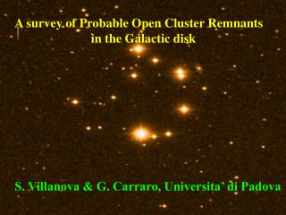 A survey of Probable Open Cluster Remnants in the Galactic disk