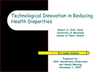 Technological Innovation in Reducing Health Disparities