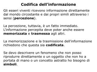 Codifica dell’informazione