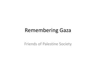 Remembering Gaza