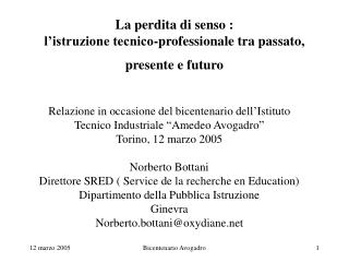 La perdita di senso : l’istruzione tecnico-professionale tra passato, presente e futuro