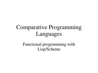 Comparative Programming Languages