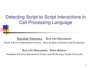 Detecting Script-to-Script Interactions in Call Processing Language