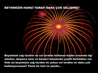 BEYNİNİZİN HANGİ TARAFI DAHA ÇOK GELİŞMİŞ?