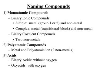 Naming Compounds